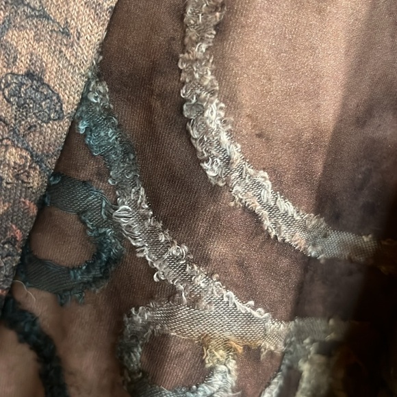 The Pyramid Collection Open Front abstract floral boho stitched Cardigan WM Med - Picture 10 of 10